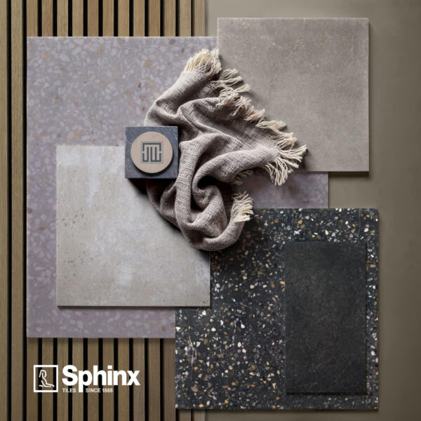 Sphinx Terrazzo Zwart Mat 75x75 cm